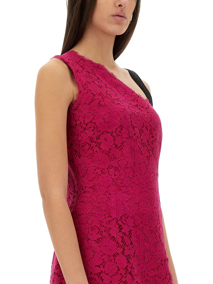 Dolce & Gabbana Women Mini Dress With Cordonet Lace Slit - 4