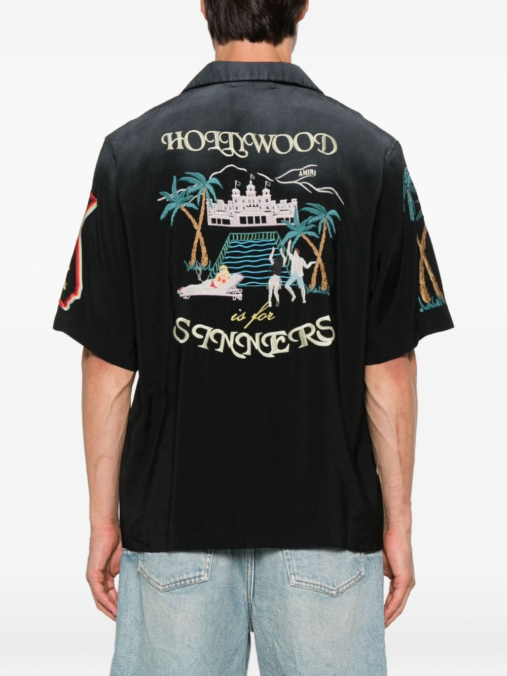 embroidered-details short-sleeve shirt - 4