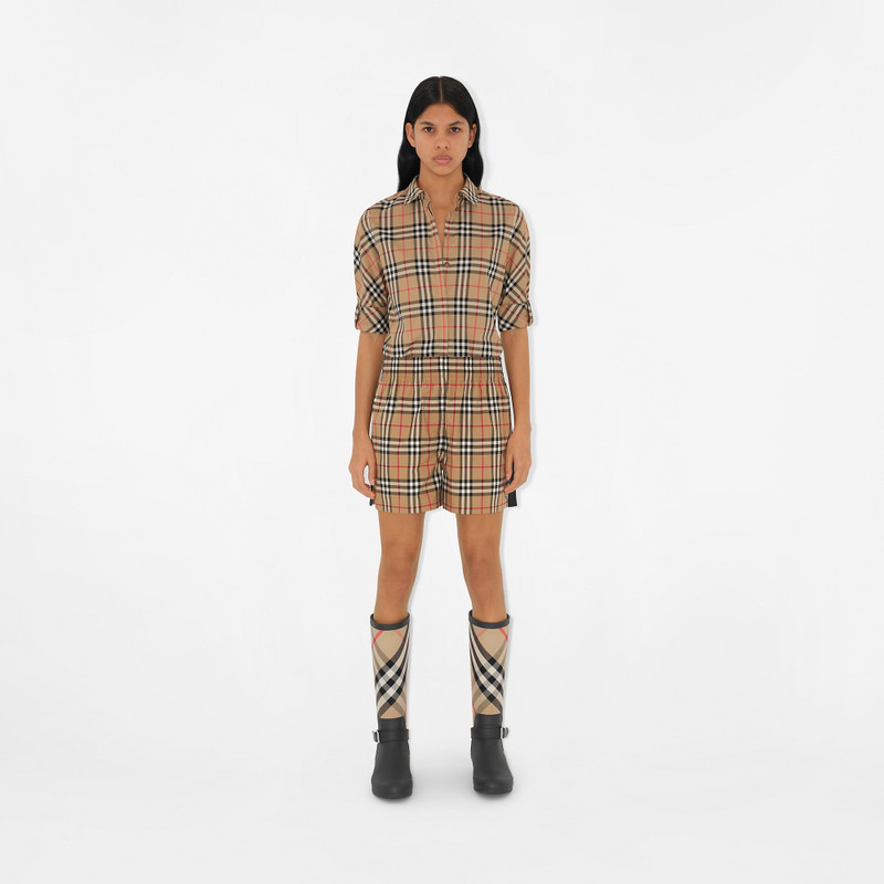 Burberry Side Stripe Vintage Check Stretch Cotton Shorts outlook