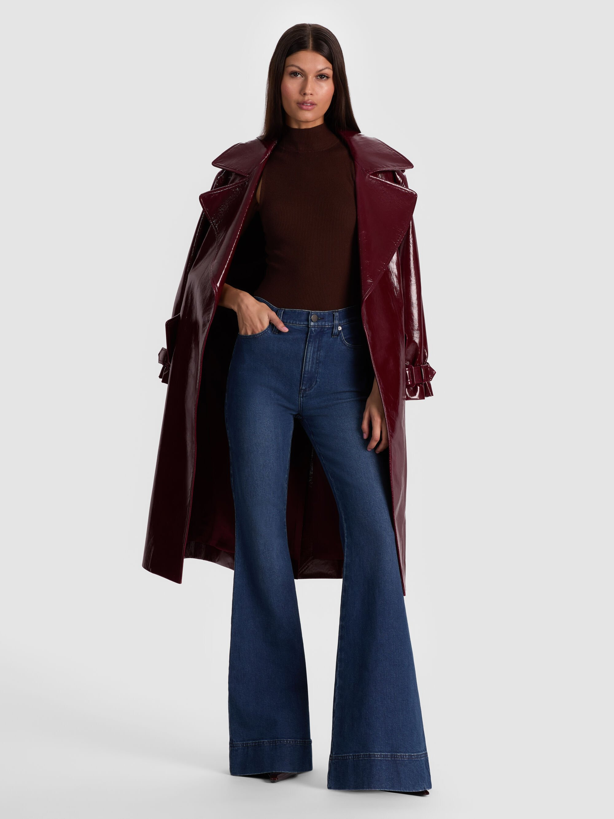 NEVADA VEGAN LEATHER TRENCH COAT - 6