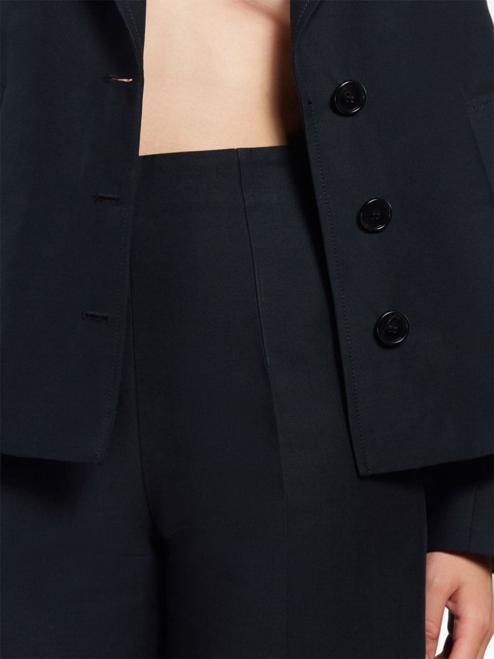 high-waisted cropped cotton trousers - 5