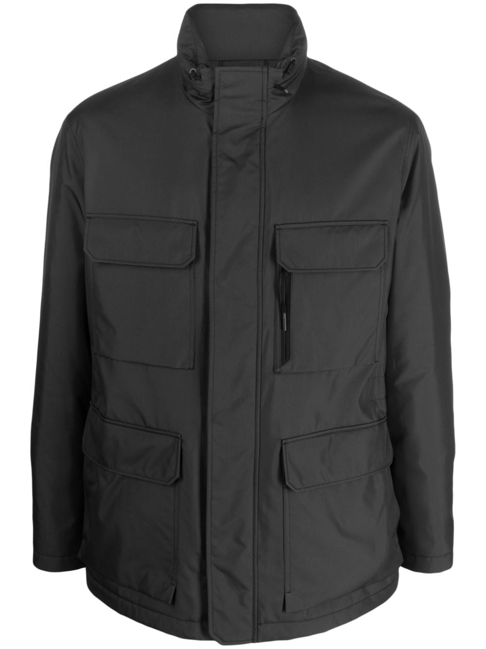drawstring-waist padded jacket - 1
