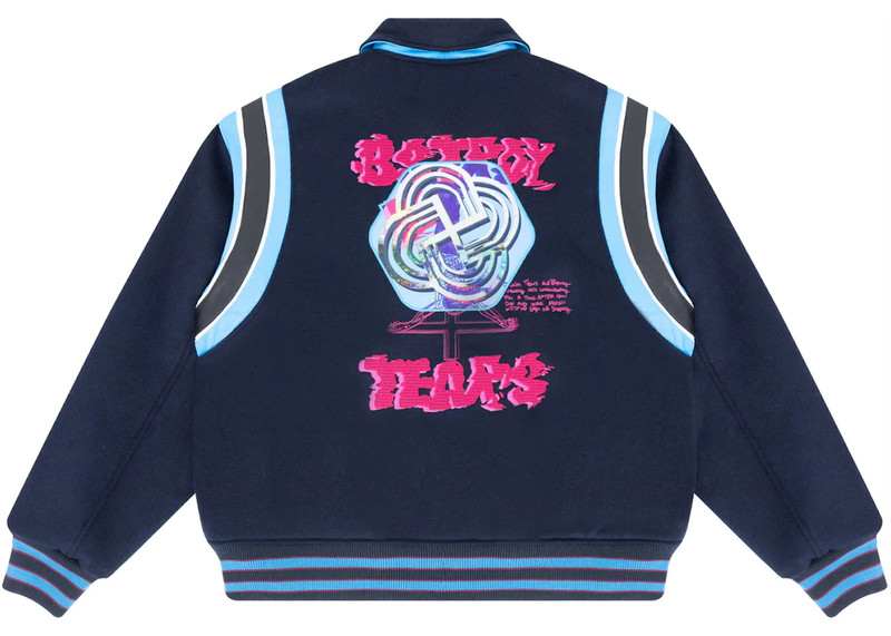 DENIM TEARS Denim Tears Bstroy Tears Varsity Jacket Navy outlook