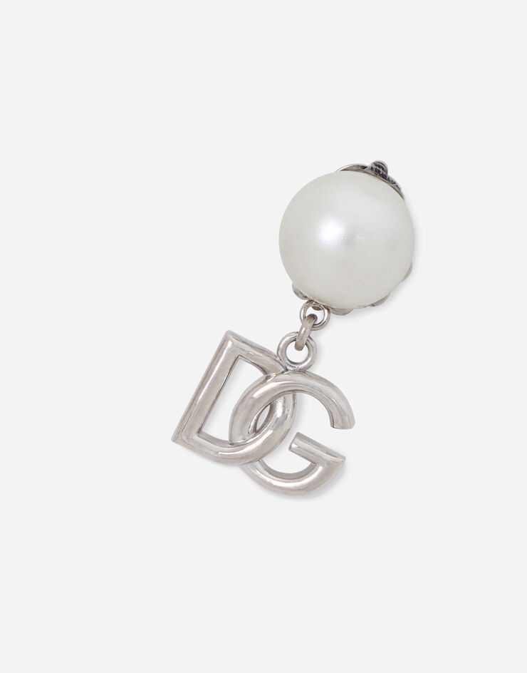 Drop earrings with pearls and DG logo - 4