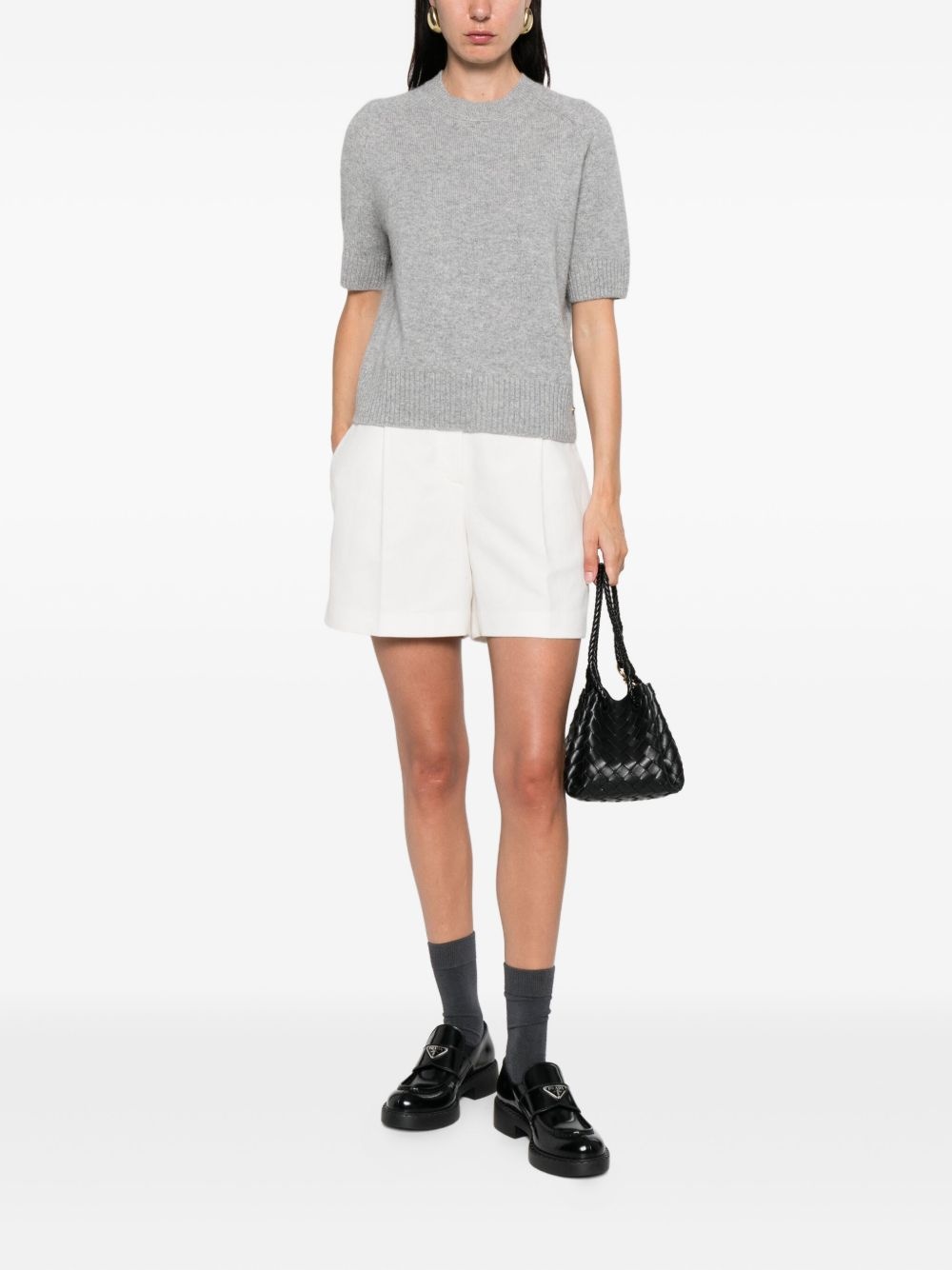short-sleeve cashmere sweater - 2