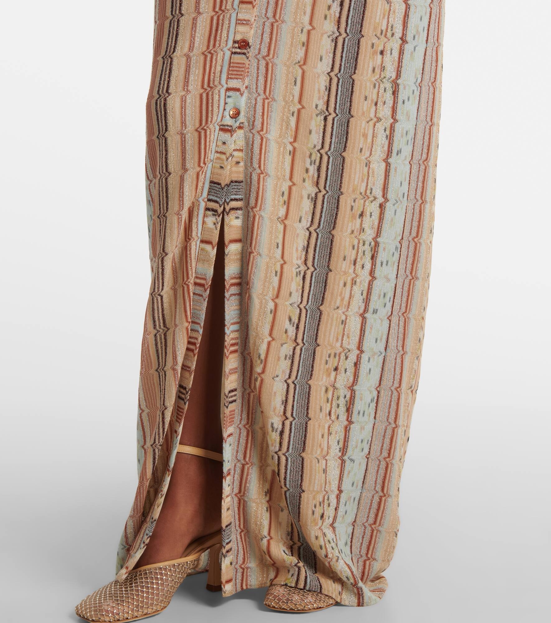 Striped lamé maxi dress - 5