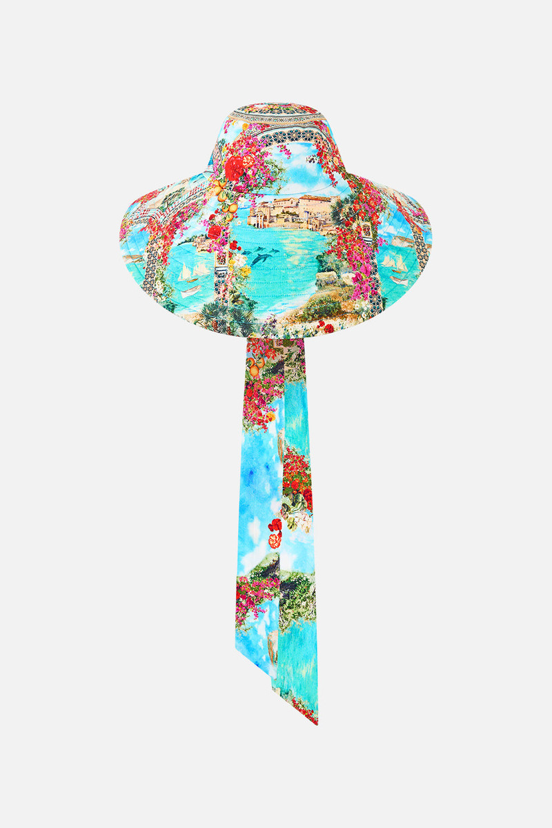 CAMILLA WIDE BRIM BUCKET HAT WITH TIE outlook