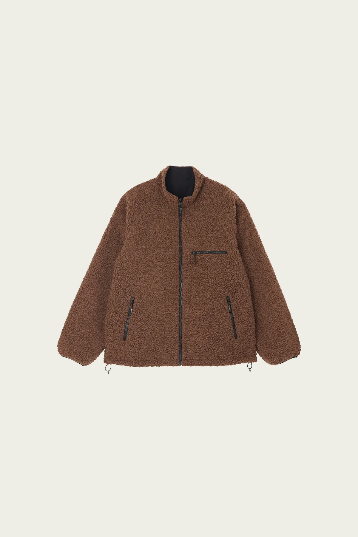 Reversible Sherpa Jacket - Dark Brown/Black - 1