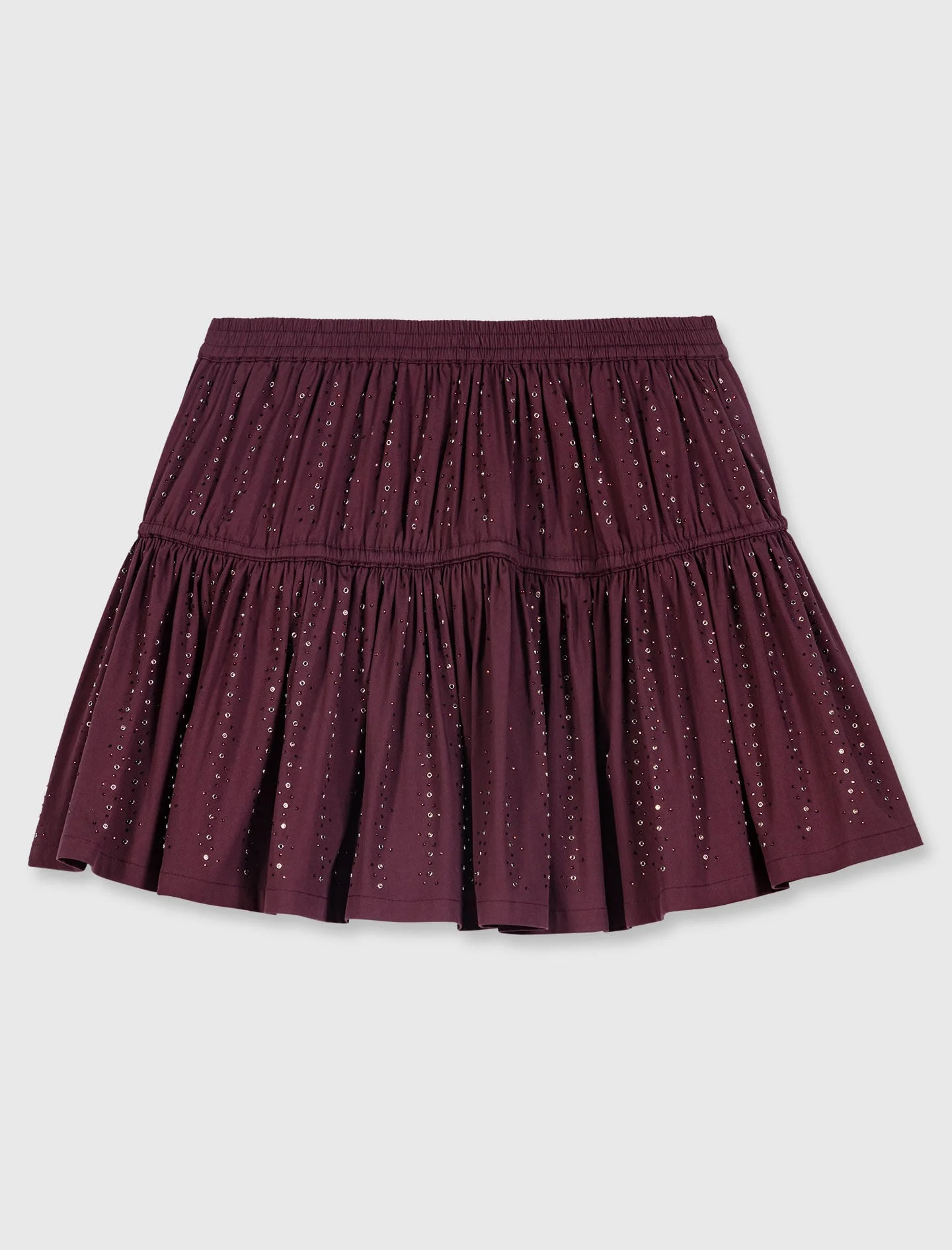 Short rhinestone cotton skirt - 1