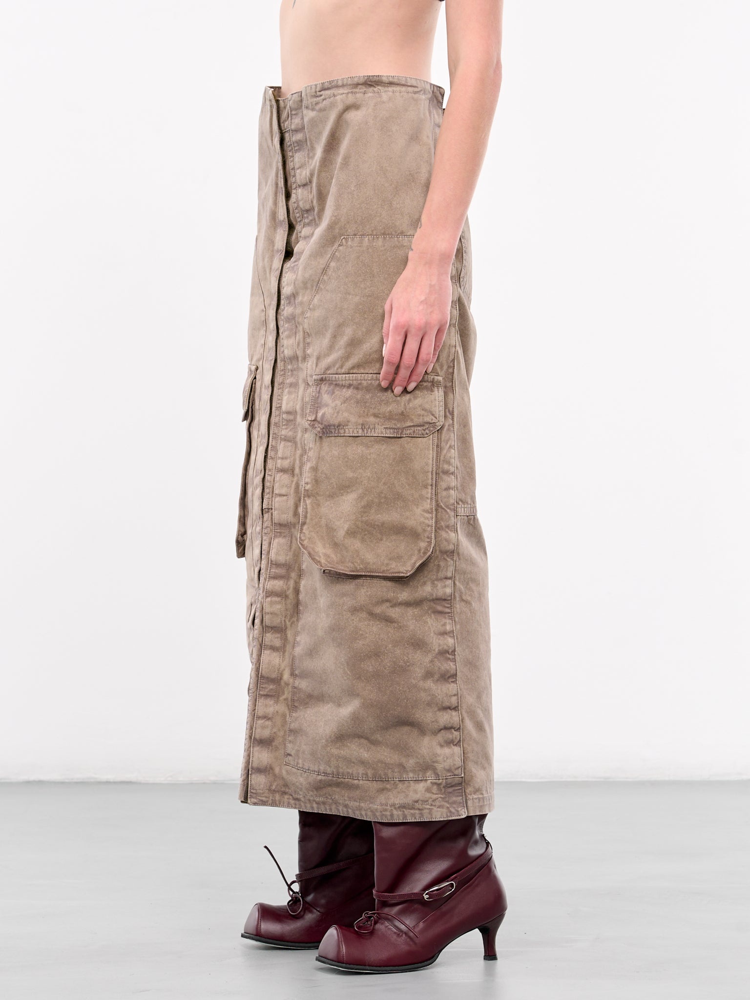 Velcro Cargo Long Skirt - 2