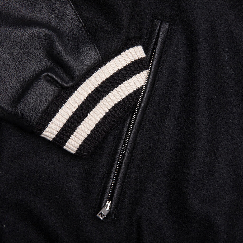 RAGLAN VARSITY JACKET - BLACK - 5