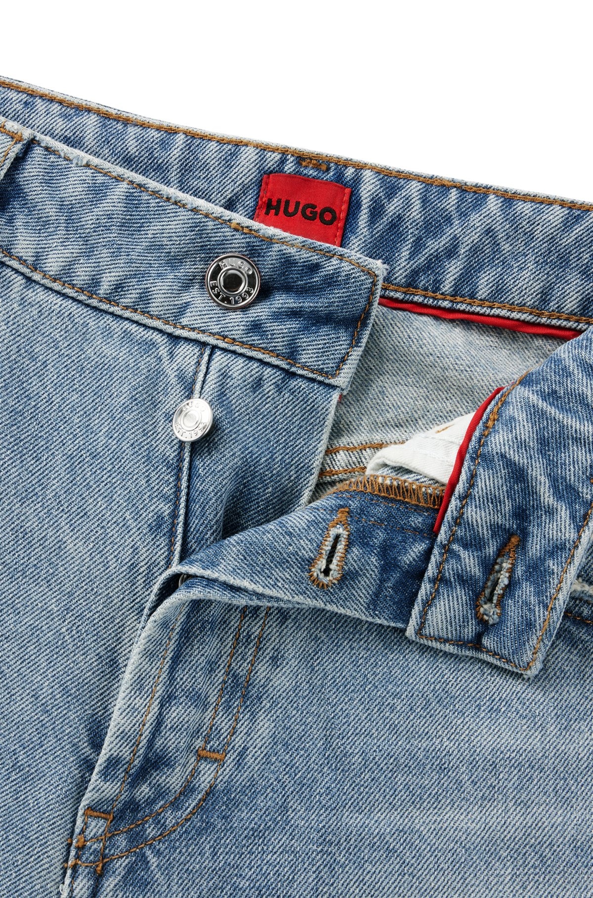 WIDE-LEG JEANS IN MID-BLUE RIGID DENIM - 6