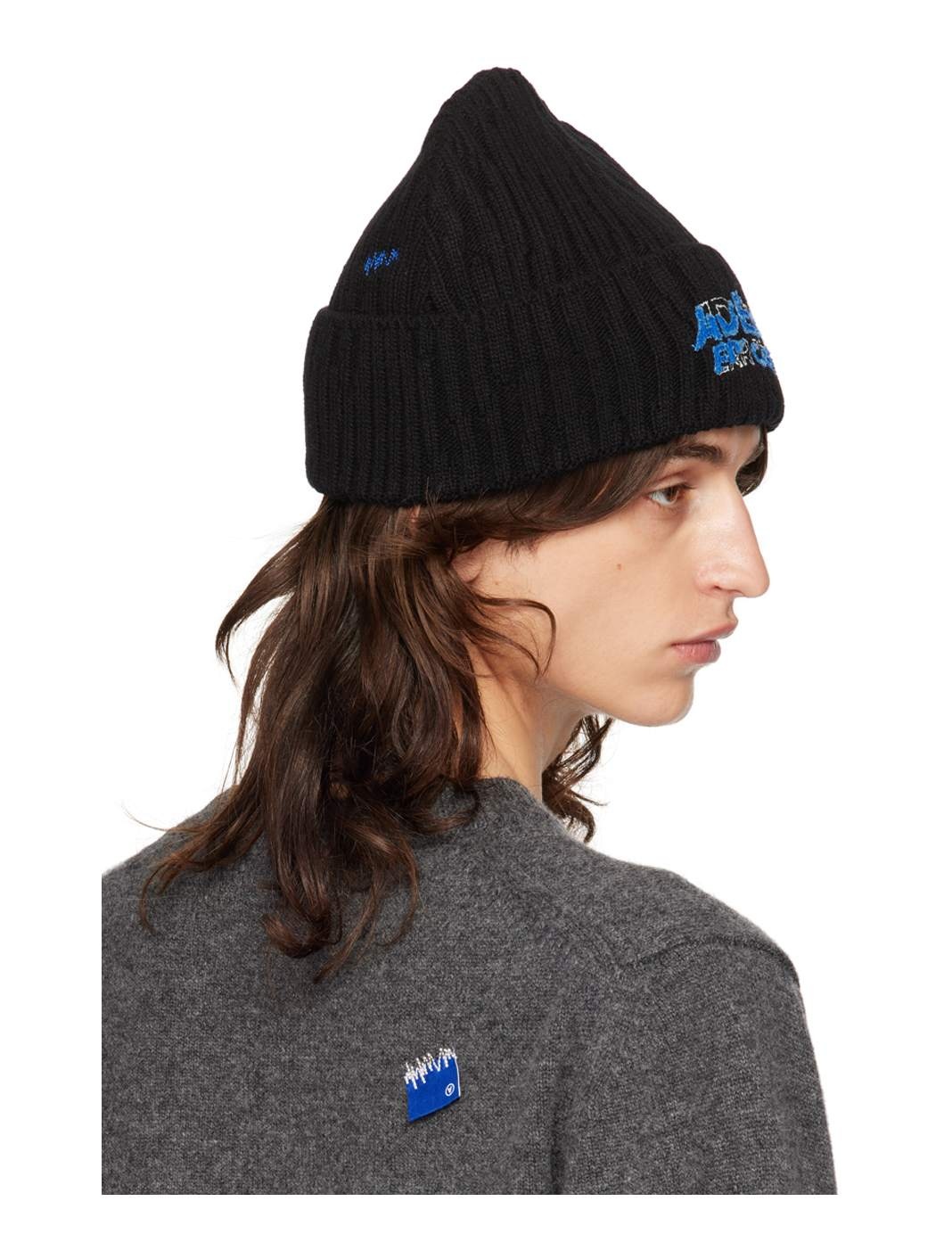 ADER error Black Edca Logo Beanie | ssense | REVERSIBLE