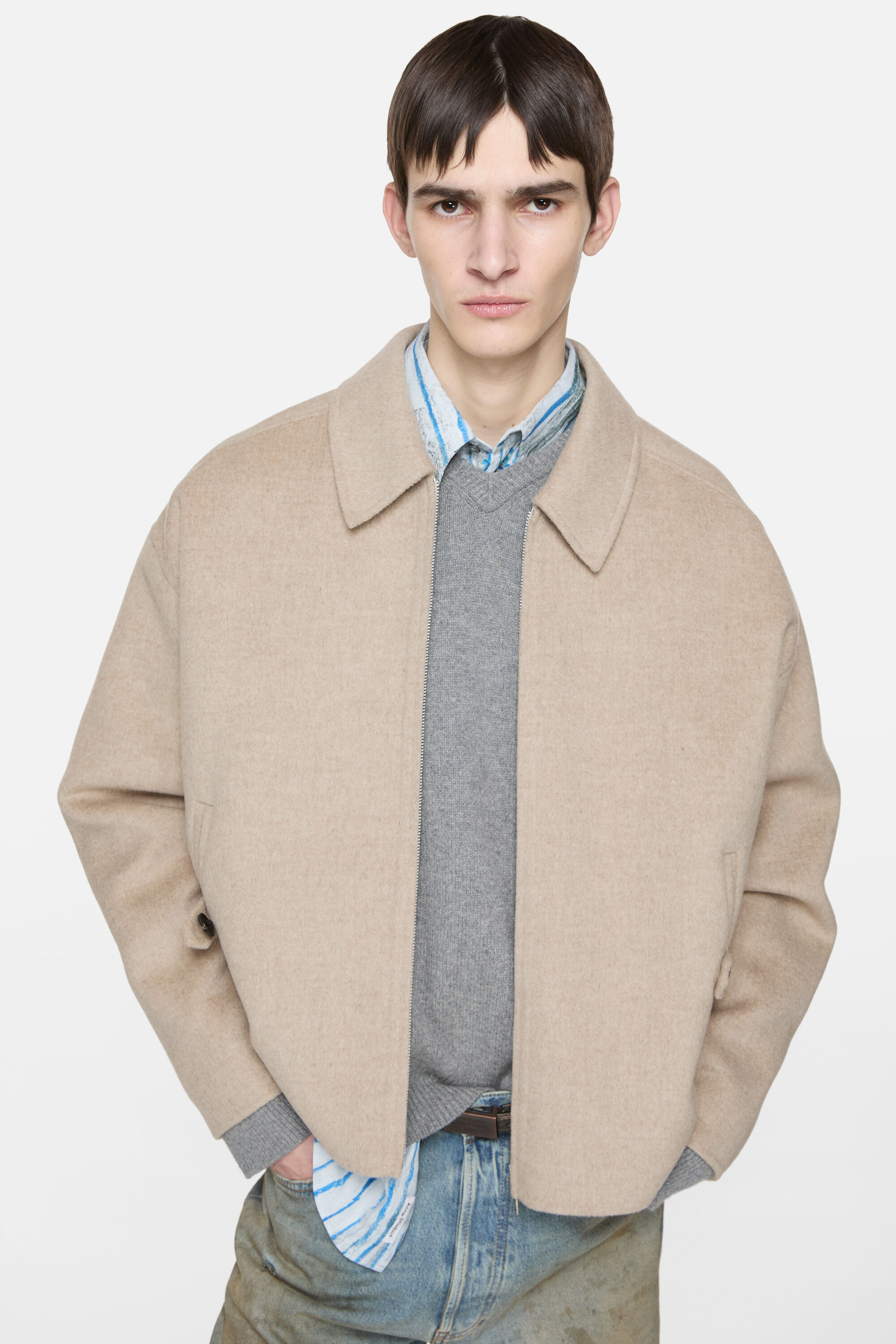 Cashmere jacket - Oatmeal melange - 4