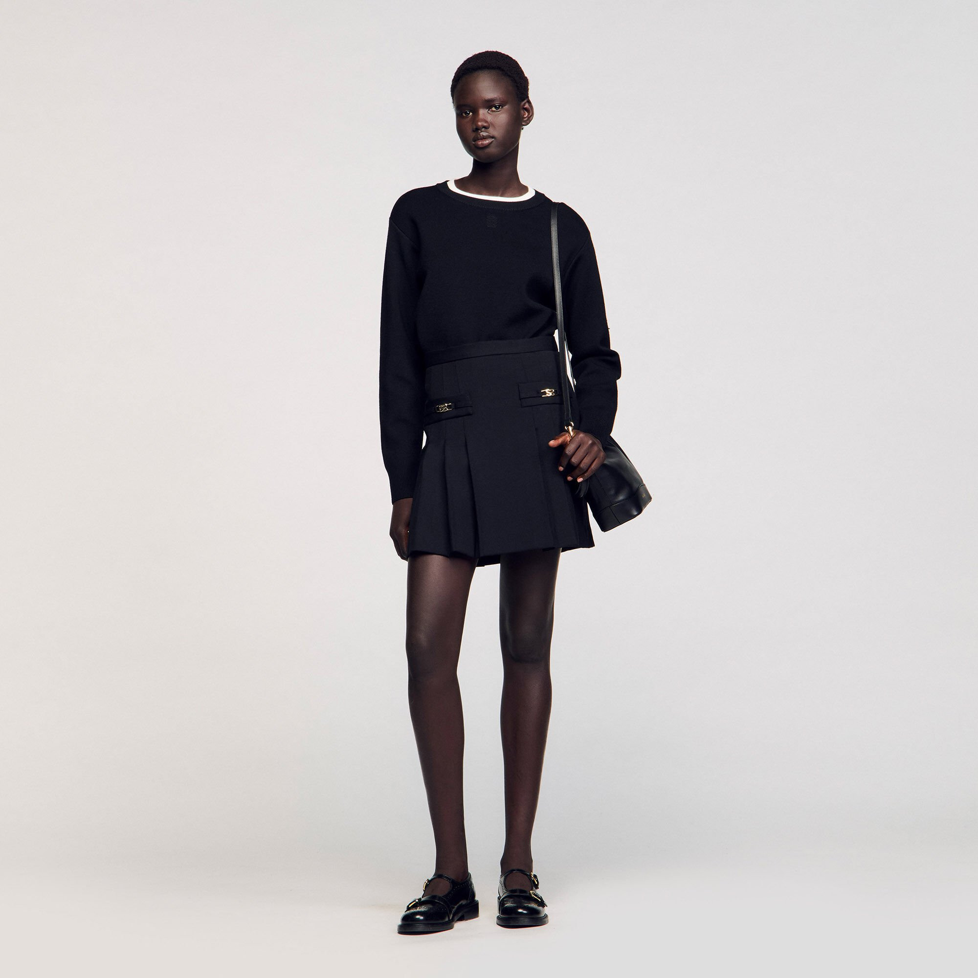 SHORT SKIRT WITH STITCHED PLEATS - 2