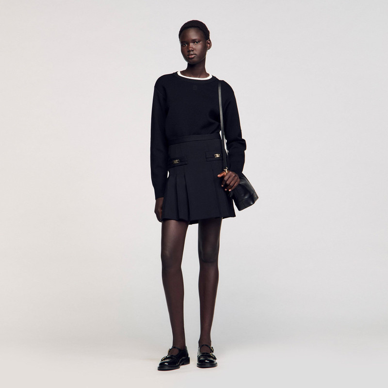 Sandro SHORT SKIRT WITH STITCHED PLEATS outlook