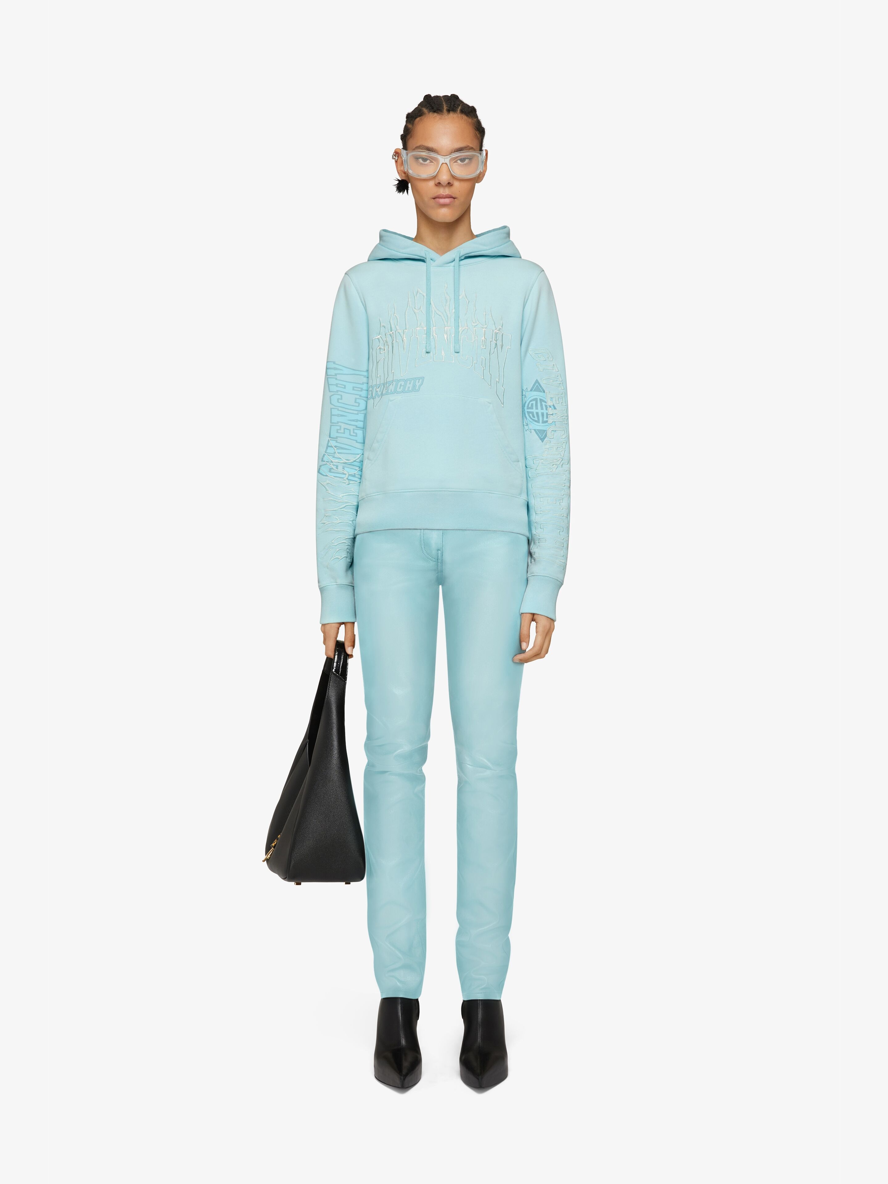 SLIM FIT HOODIE IN EMBROIDERED JERSEY - 2