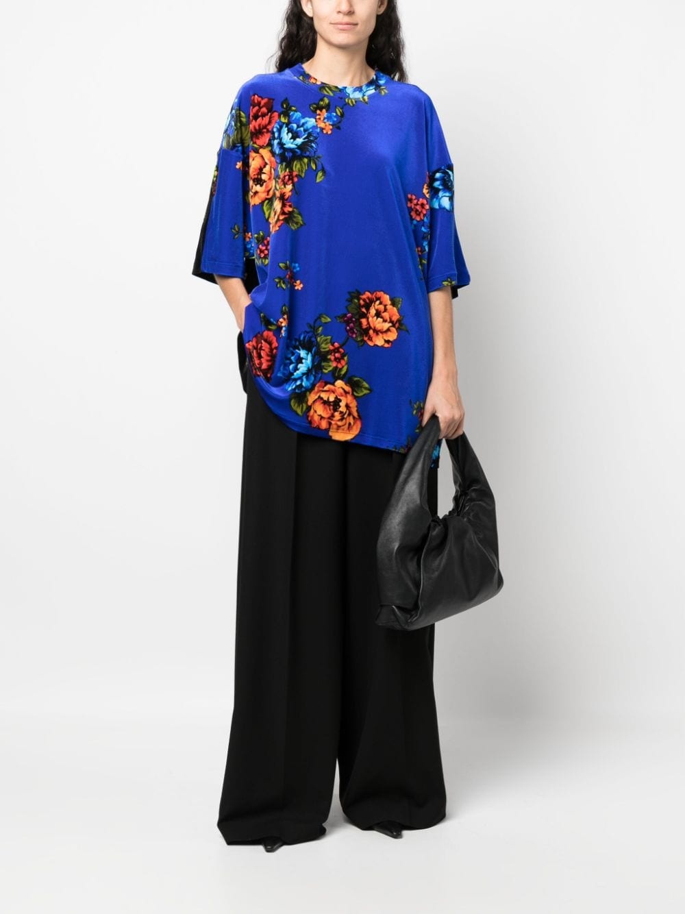 floral-print short-sleeve blouse - 2