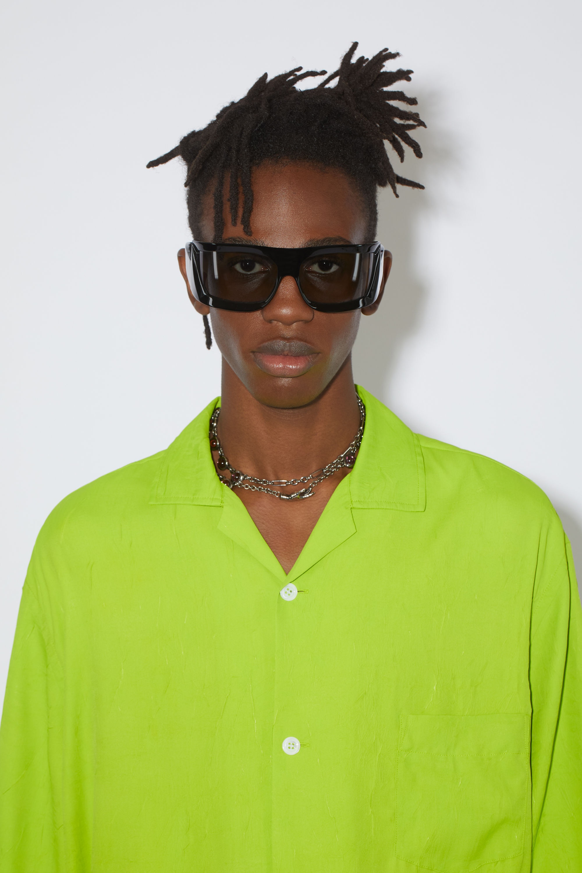 Printed button-up shirt - Lime green - 5