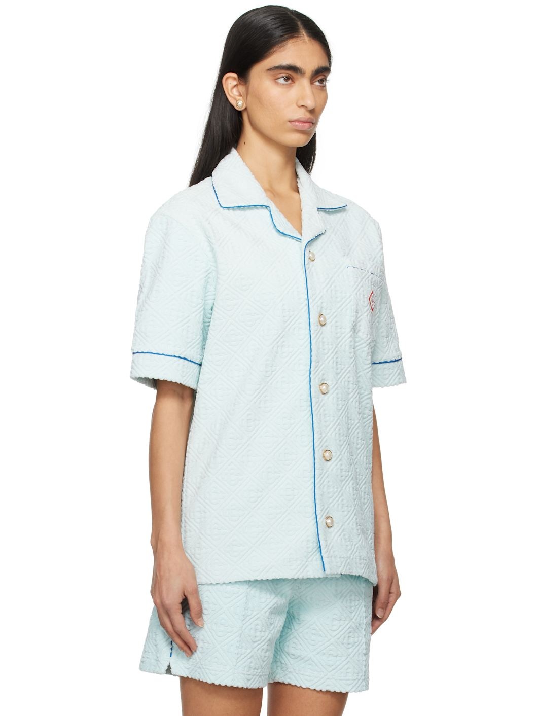 Blue Monogram Towelling Shirt - 2