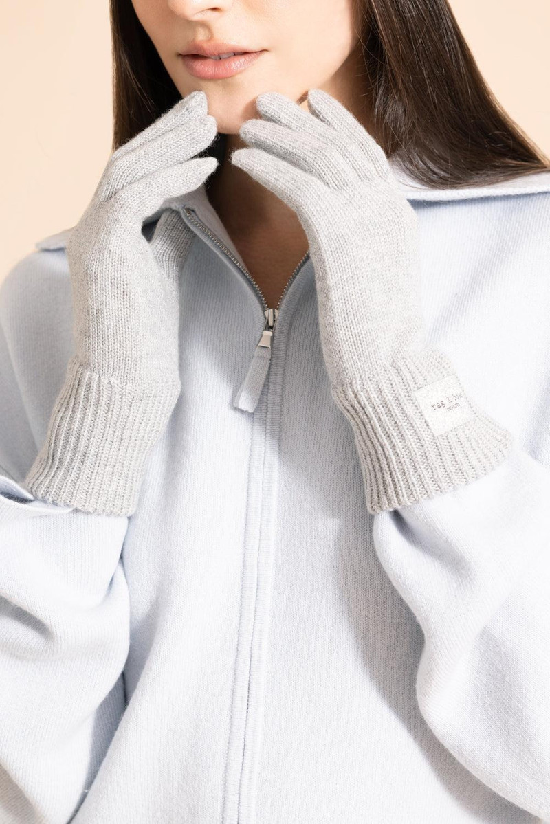 rag & bone Blake Metallic Gloves - Silver outlook