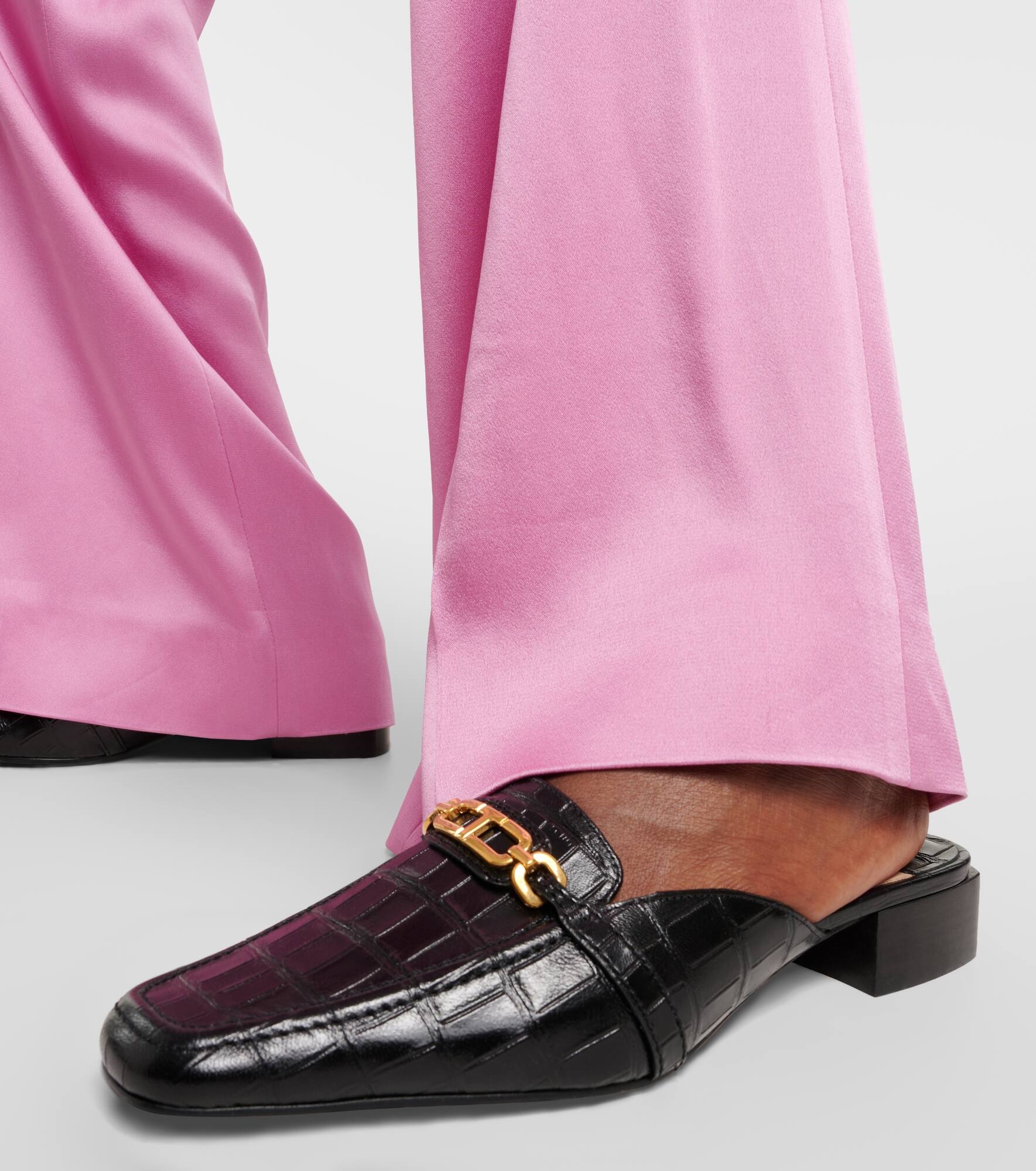 Whitney croc-effect leather mules - 4