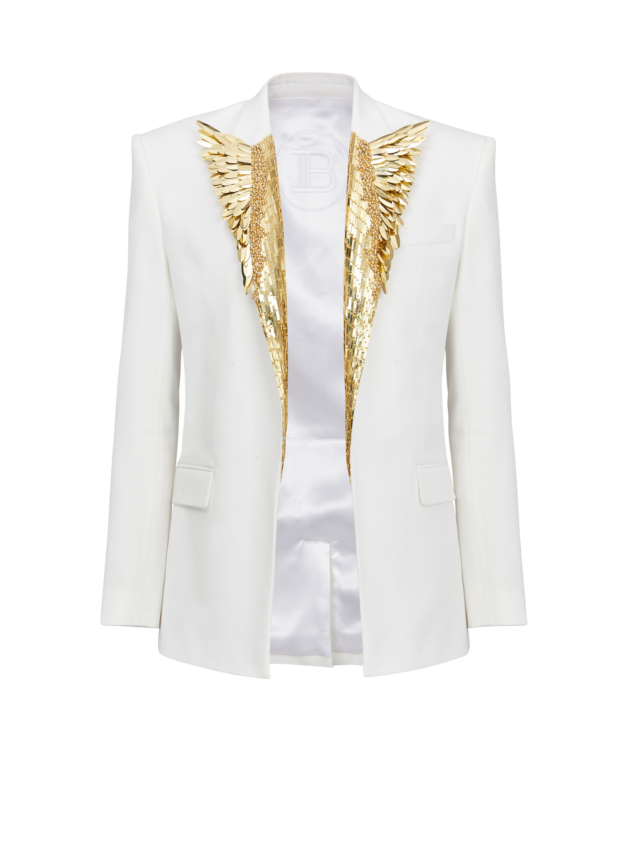 Blazer embroidered with gold feathers - 1
