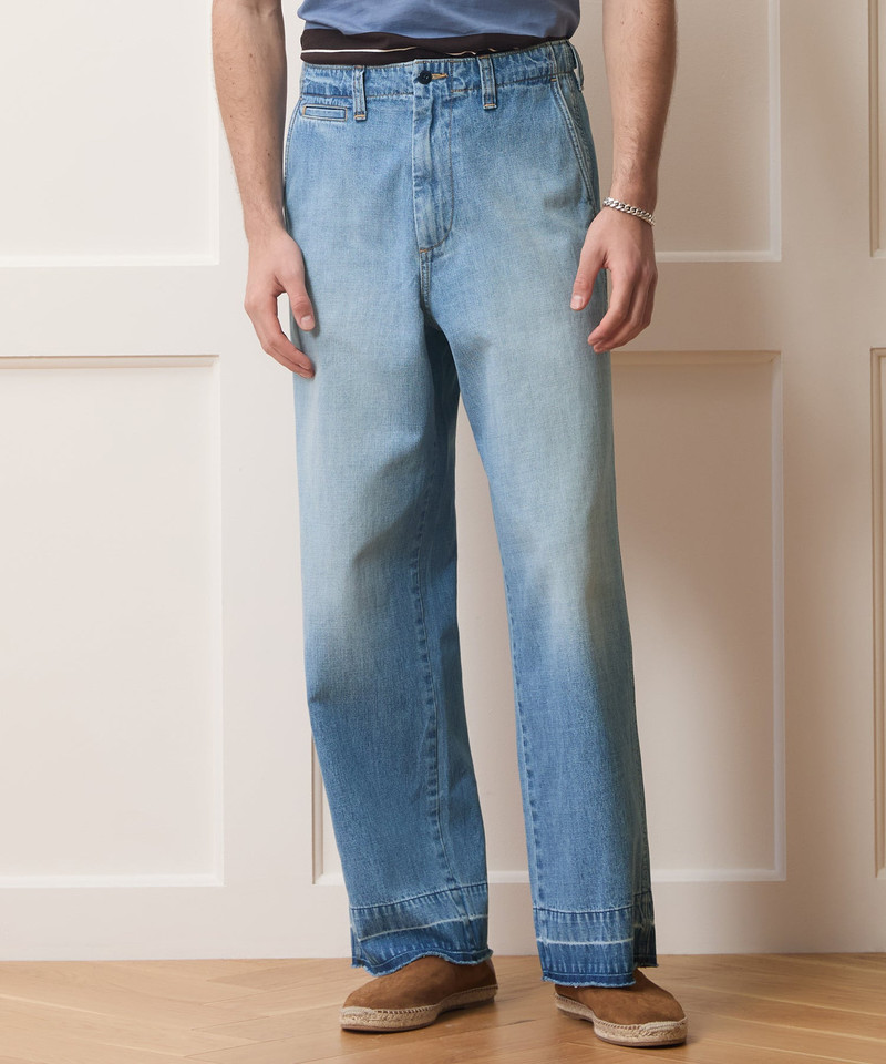 TODD SNYDER Lightweight Big Jean in Light Indigo outlook