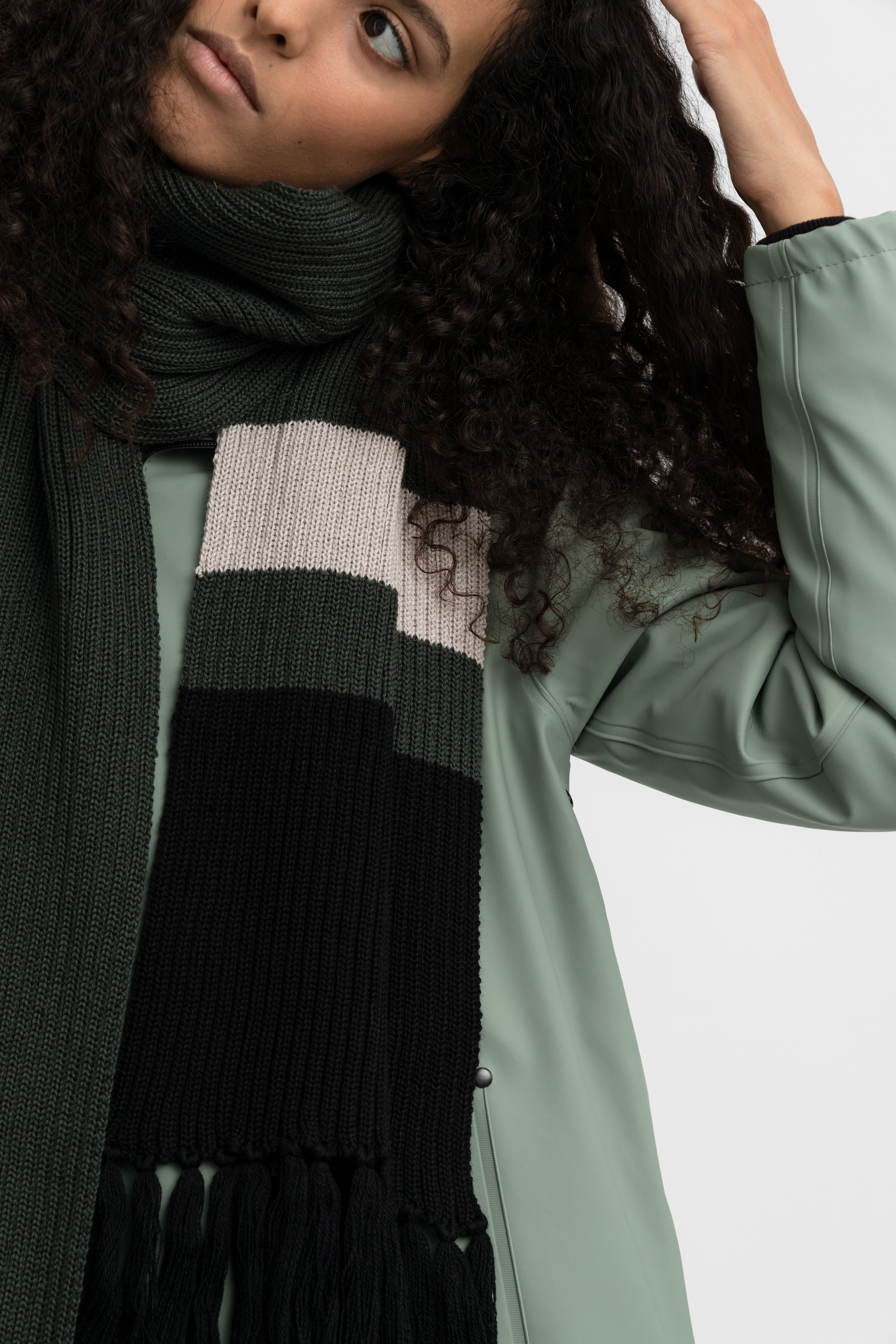 Fringe Scarf Green - 5