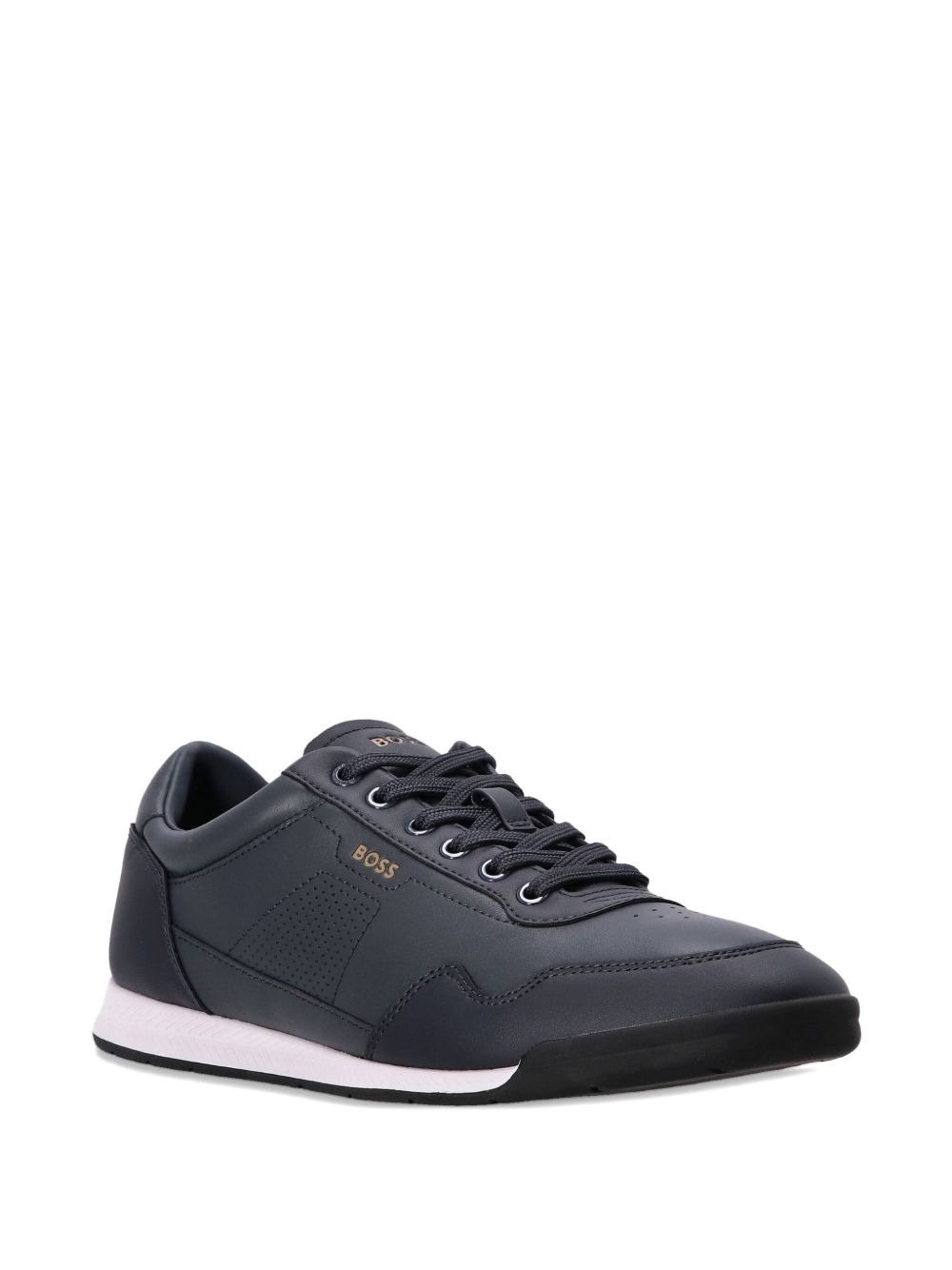 logo-detail leather sneakers - 2