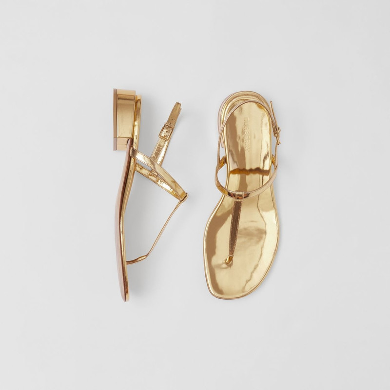 Metallic Leather Sandals 1