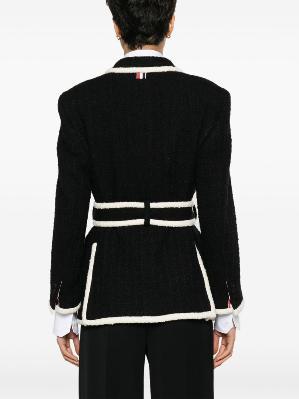 belted tweed jacket - 4