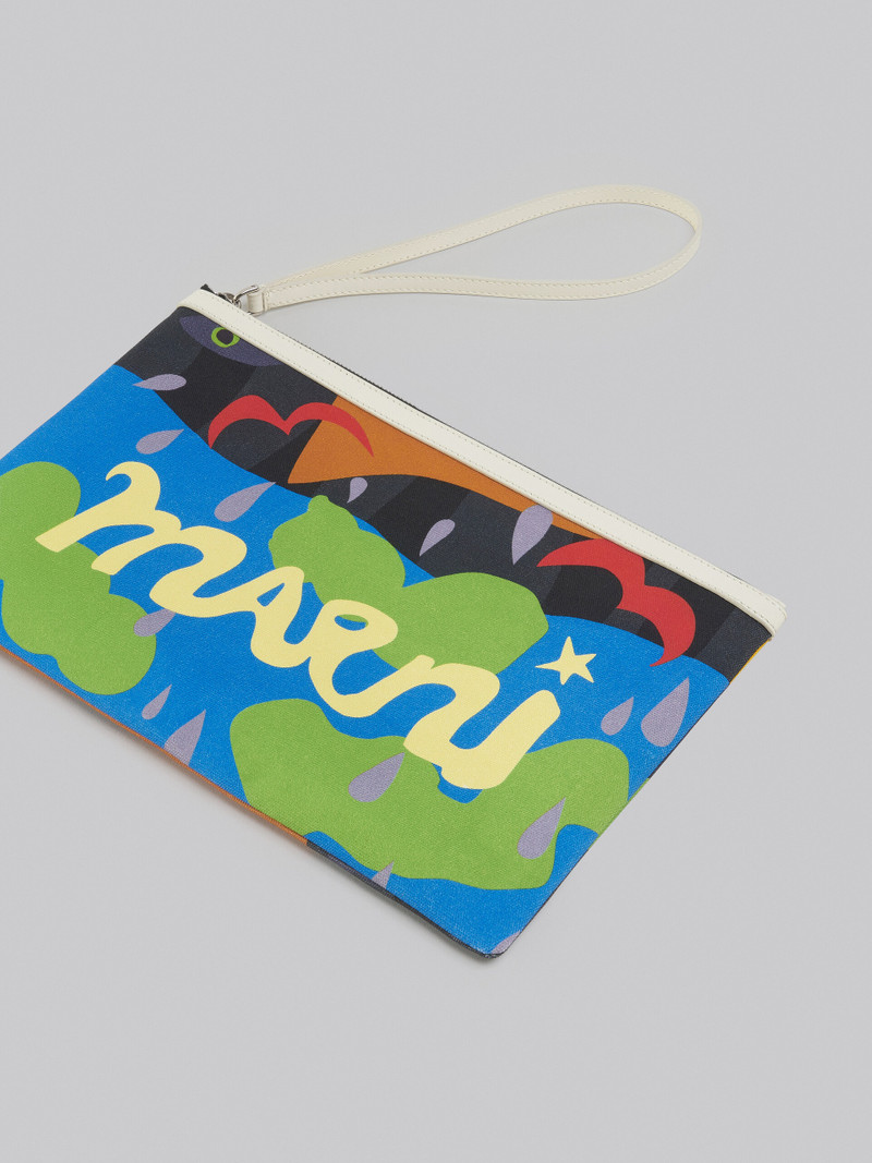 MARNI X NO VACANCY INN - POUCH IN COATED CANVAS WITH PRINT 5
