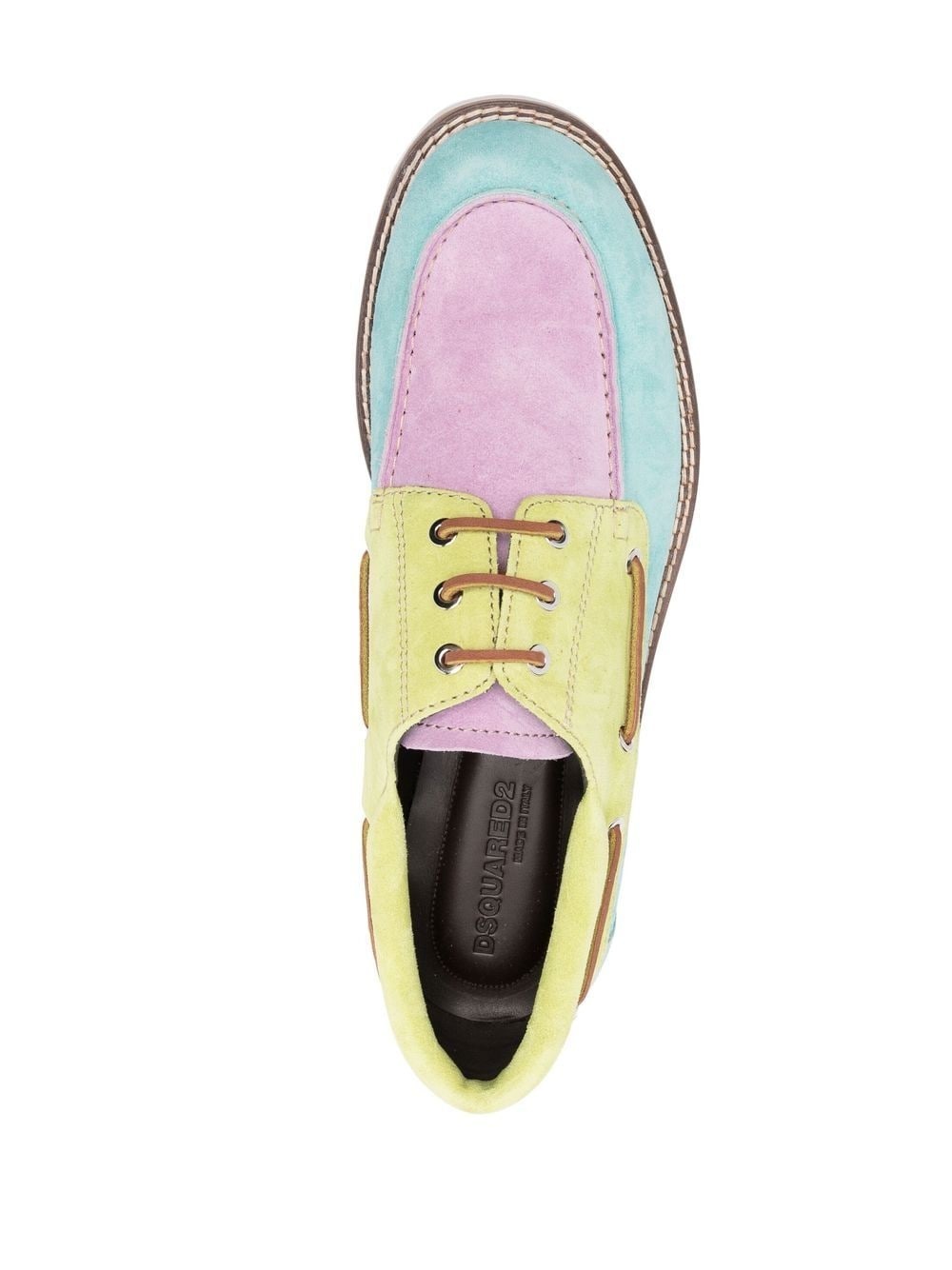 colour-block panel boat shoes - 4