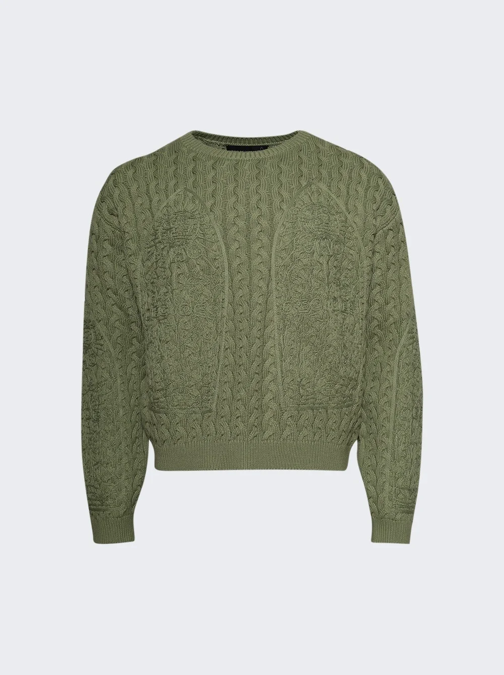 Lagoon Cable Knit Sweater Olive - 1