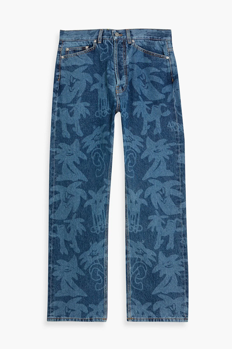 Printed denim jeans - 1
