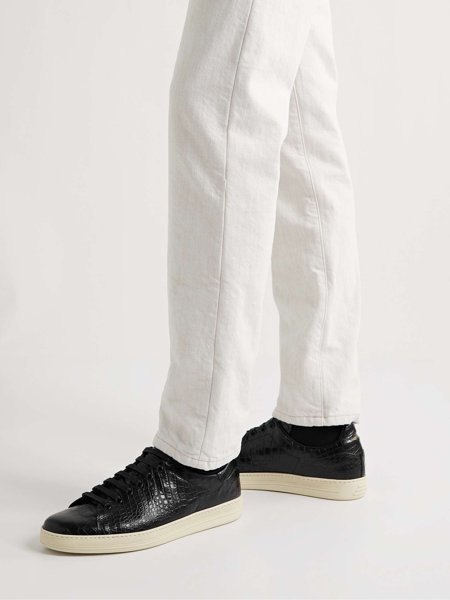 Tom Ford Warwick Printed Alligator Sneaker