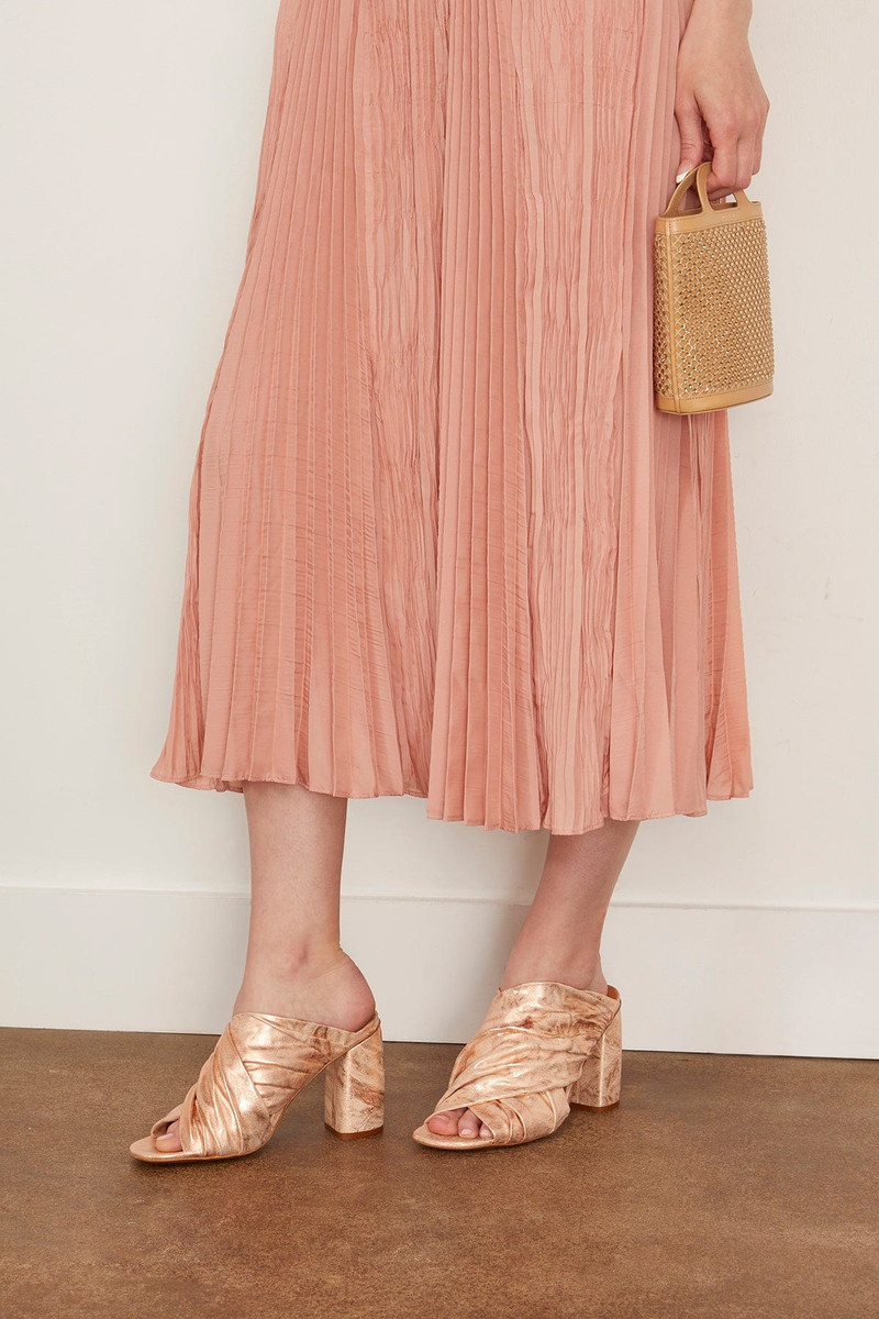 forte_forte Heeled Laminated Leather Crossed Sandals in Cipria outlook