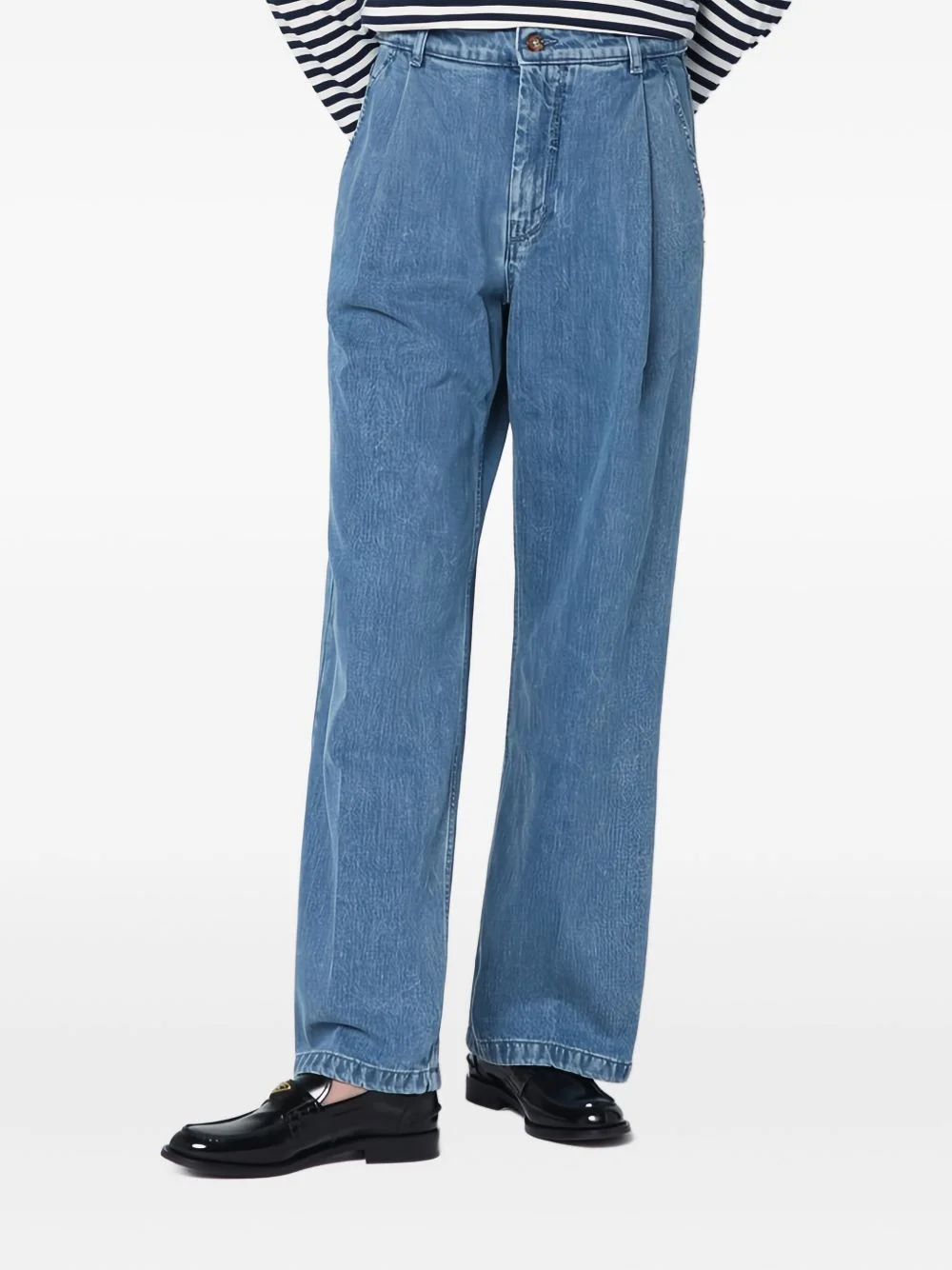 fox-patch cotton jeans - 1