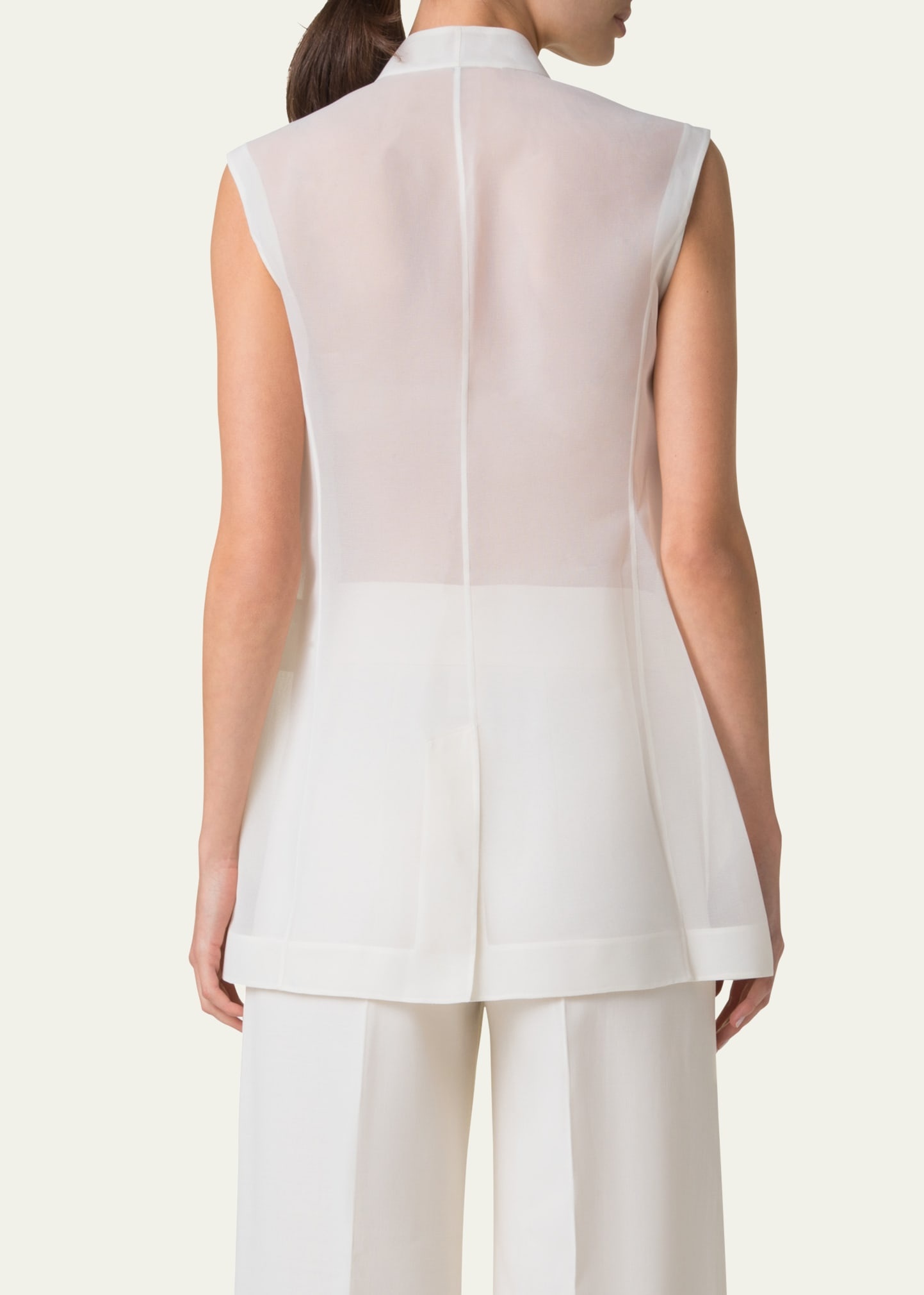 Artina Long Silk Organza Vest - 3