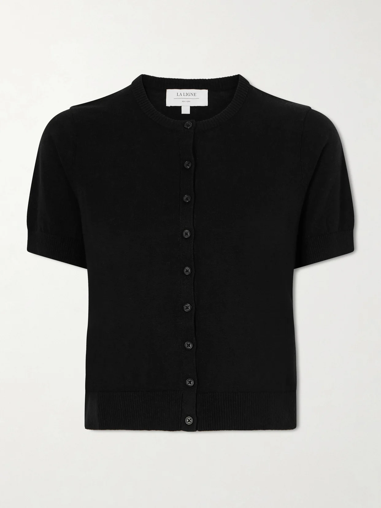 Cropped Knitted Cardigan - 1