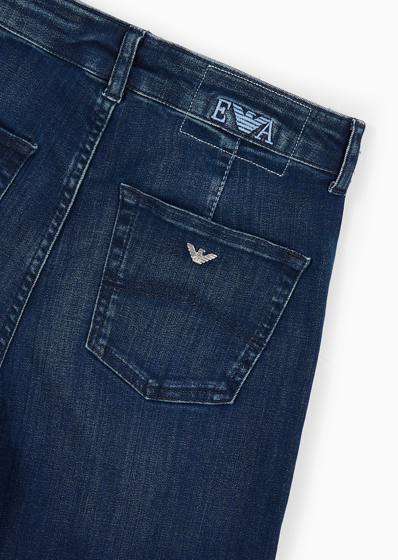 J33 mid-rise cropped flared denim jeans with EA embroidery - 6
