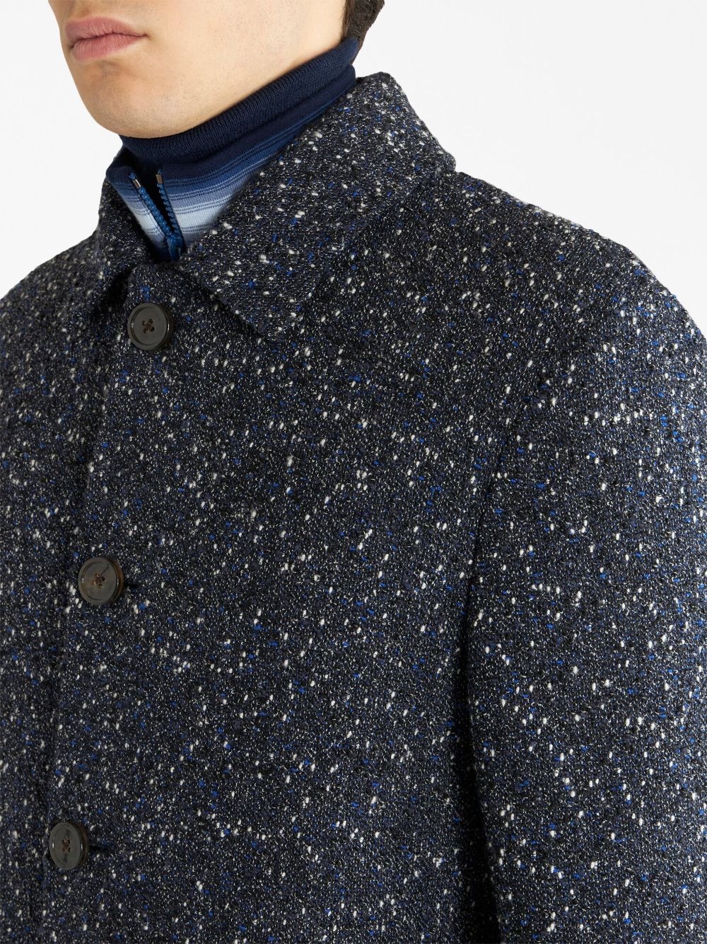 contrasting-trim button-down coat - 4