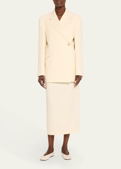 The Row Azul One-Button Wool Jacket, Ivory outlook