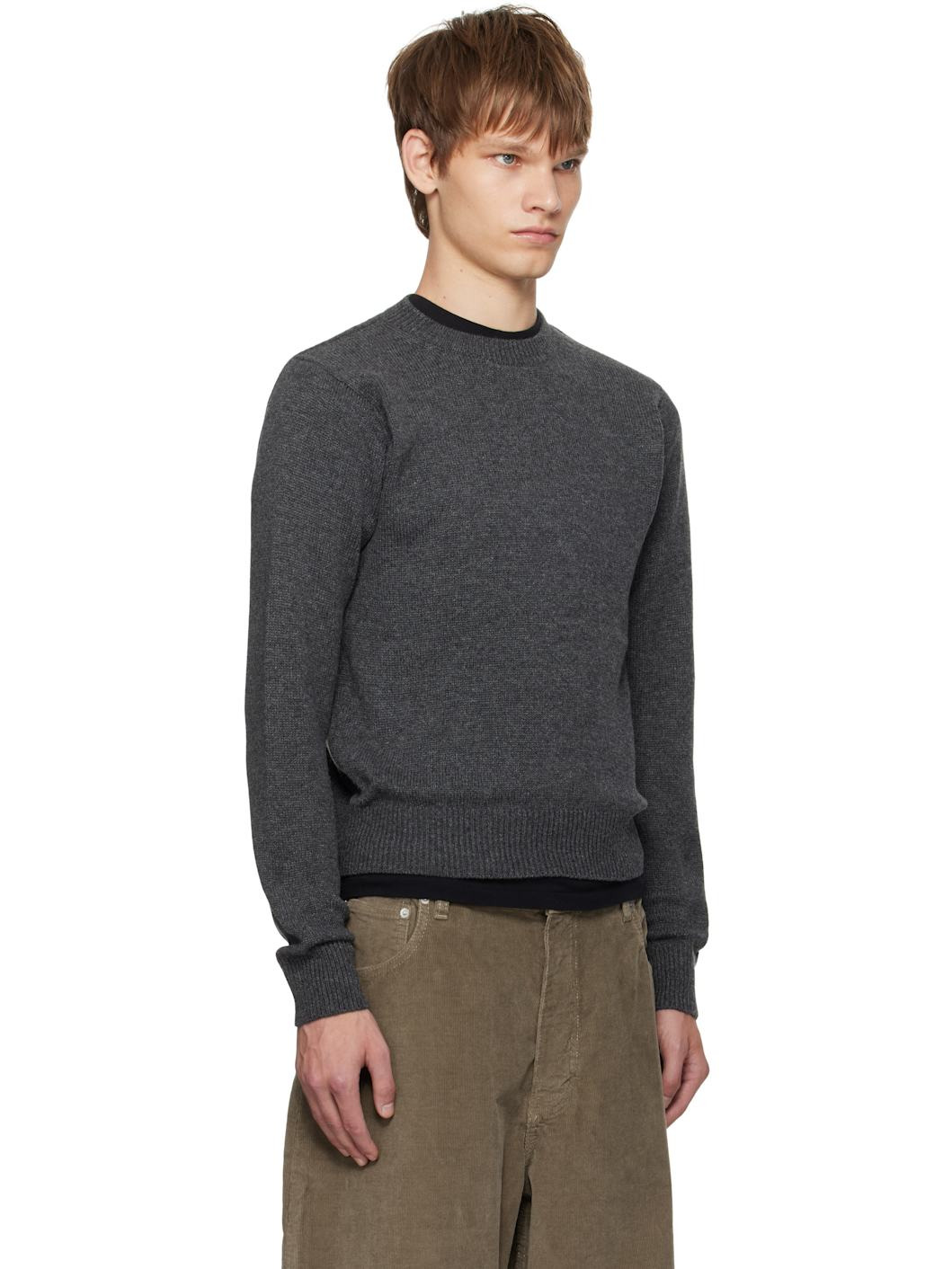 Gray Light Cashmere Knit Sweater - 2