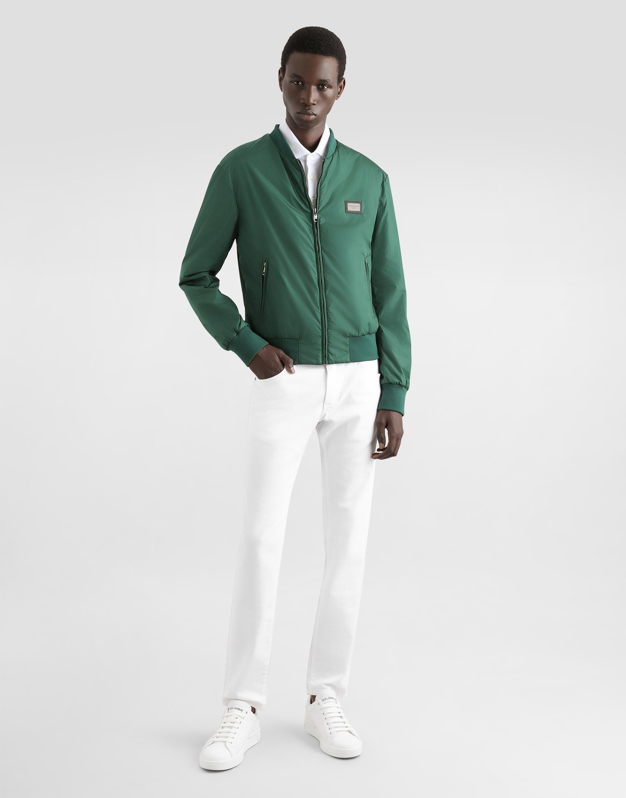 Nylon jacket with branded tag - 2