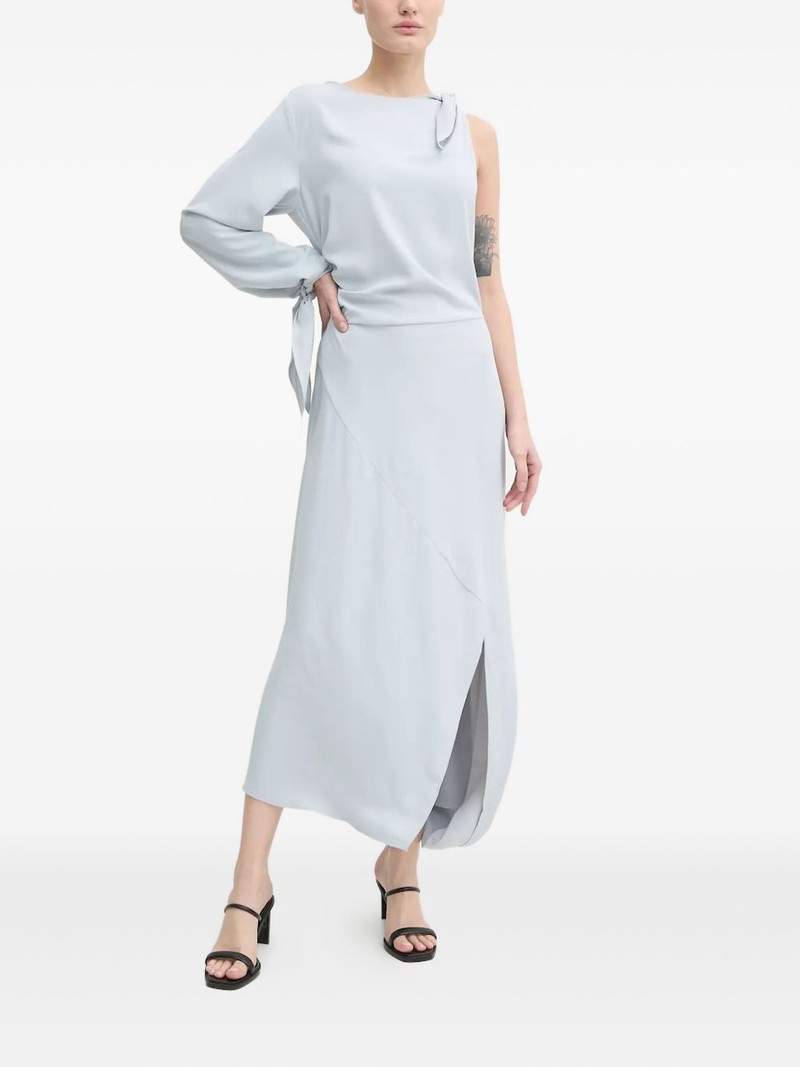 one-shoulder tie-cuff dress 1