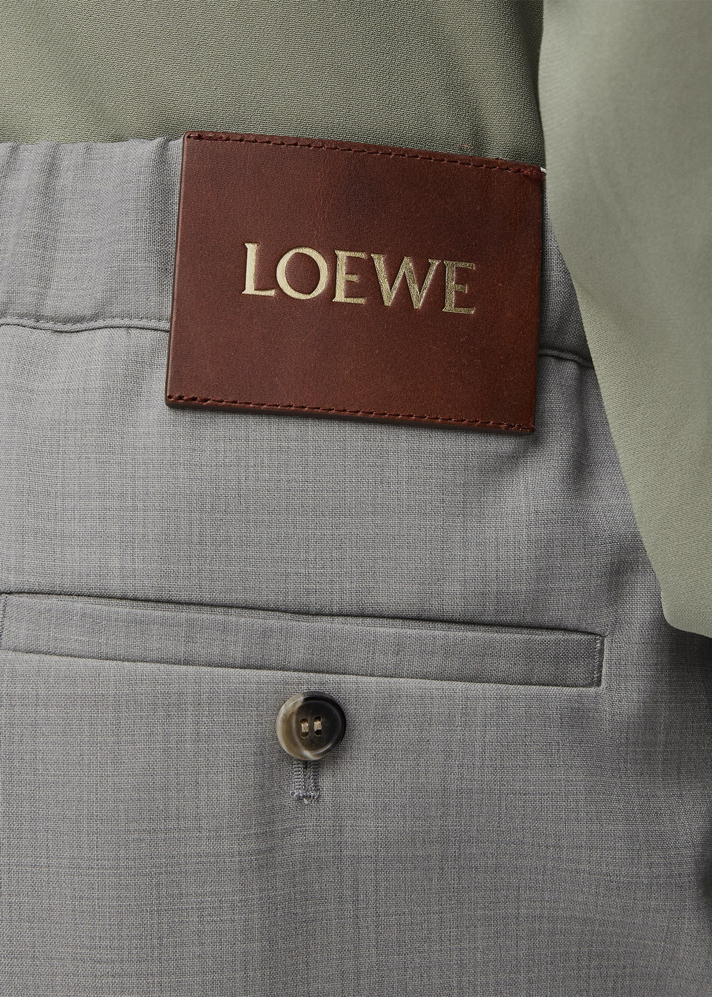 Men's Grey Light Wool Loose Trousers - 4