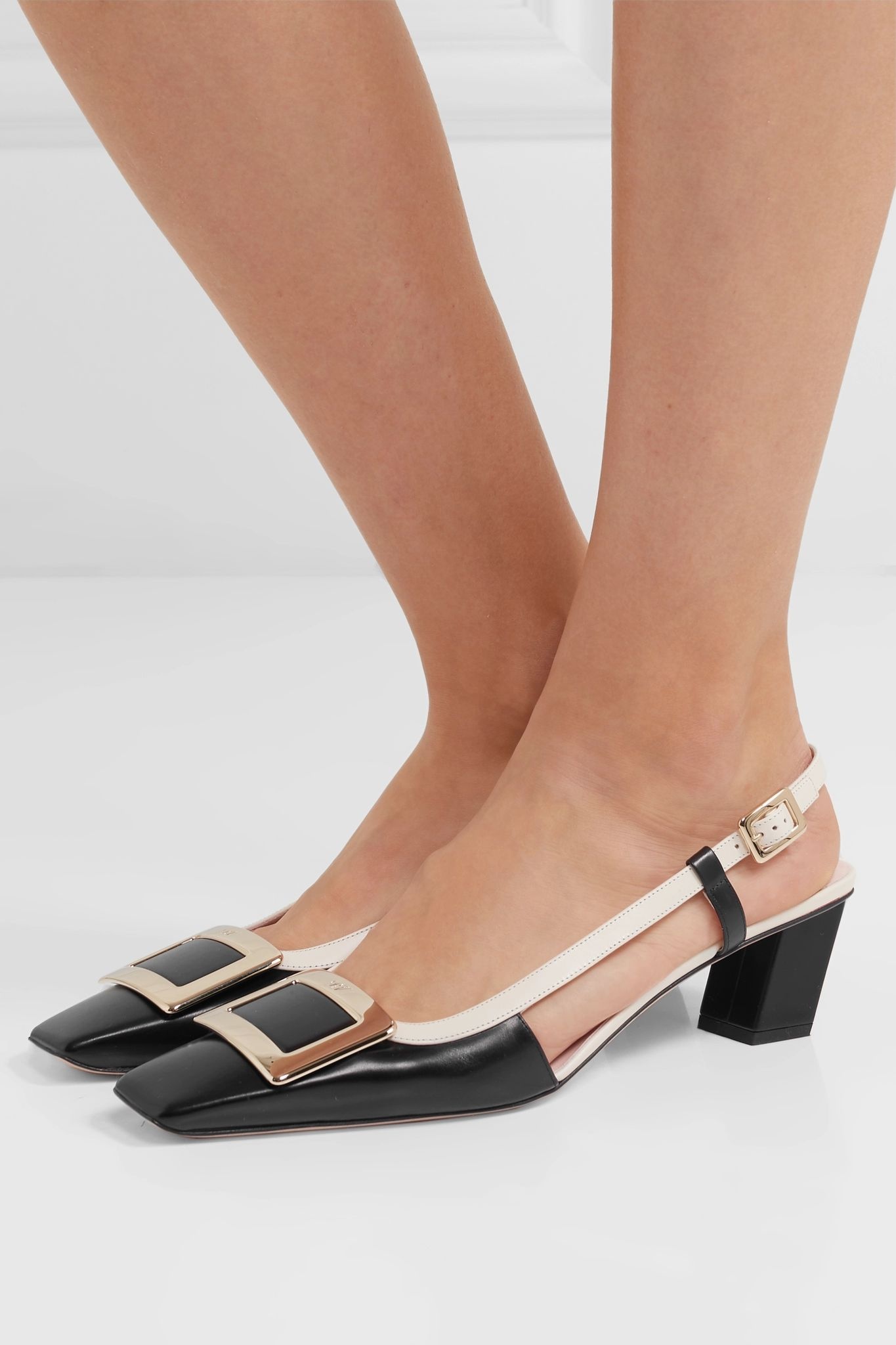 Belle Vivier two-tone leather slingback pumps - 2