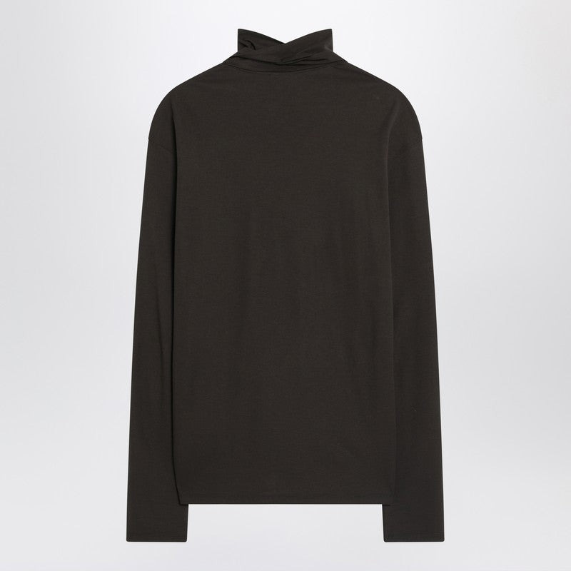 Lemaire Brown Turtleneck With Integrated Scarf Women - 2
